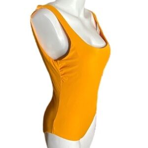 Athleta Cloudbreak Rib Scoop One Piece Swimsuit* Monarch Orange* Size S